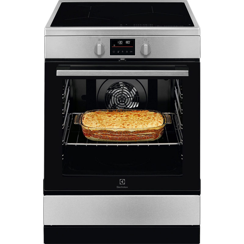 Cuisinière induction Electrolux LKI64890CX 60x60, 3 foyers, four 73 L à pyrolyse, chaleur tournante pulsée