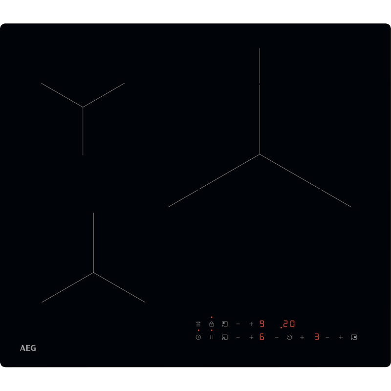 Plaque induction AEG TN63IV00CB, 60 cm, 3 foyers, verre-céramique, commande tactile, minuteur numérique