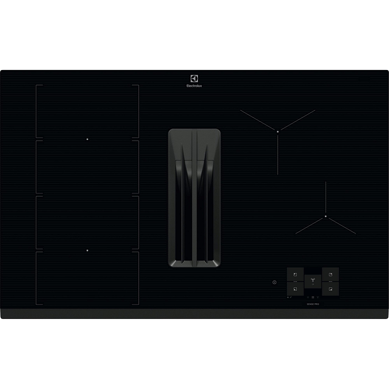 Plaque induction avec hotte aspirante Electrolux ECC8549, débit 650 m3/h en mode intensif, sonde sans fil, noire