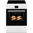 Cuisinière induction Electrolux EKI668900W, 3 foyers, four pyrolyse 57 L, chaleur tournante pulsée, blanc
