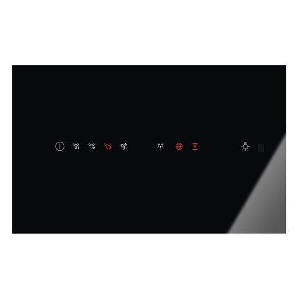 Hotte décorative Electrolux LFV619R, lustre suspendu noir 898 mm, extraction 700 m³/h, 3 vitesses, 2 LED