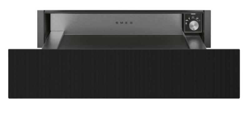 Tiroir chauffant Smeg CPR215B Musa, 21 L, 400 W, panneau tout verre, maintien au chaud, noir
