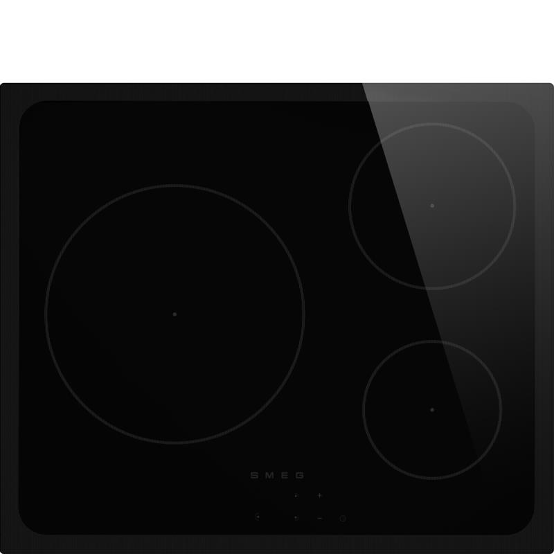 Plaque induction SMEG SI22631D, 3 foyers dont 3 avec Booster, commandes sensitives, finition verre, 60 cm