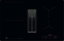 Plaque induction avec hotte aspirante AEG TT84CB00CB, 80 cm, 4 foyers, fonction Bridge, commande tactile, noire
