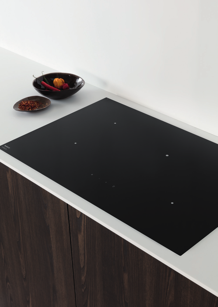 Table Novy Power Induction verre noir brillant 1000 x 400mm - 4 foyers en ligne - 2 x 240 x 200mm + 2 x Ø230mm - 7400W +Fonction InTouch
