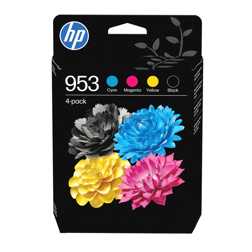 HP 953 - Pack de 4 - noir, jaune, cyan, magenta - original - cartouche d'encre - pour Officejet Pro 7740, 7740 Wide Format, 8210, 8216, 8218, 8710, 8715, 8720, 8725, 8730, 8740