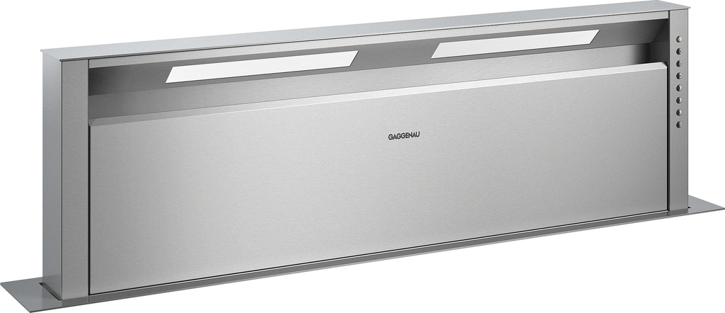 Hotte de plan de travail Gaggenau AL400122 en acier inoxydable, 120 cm, éclairage LED dimmable, 3 niveaux et intensif