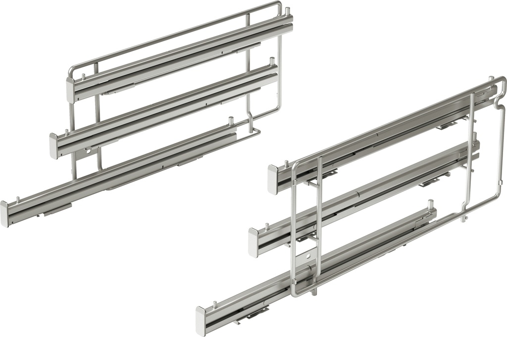 Rails extenseurs Gaggenau BA010301, télescopique trois niveaux, inox