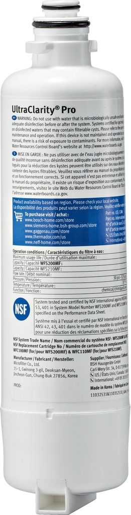RA450012, Filtre à eau