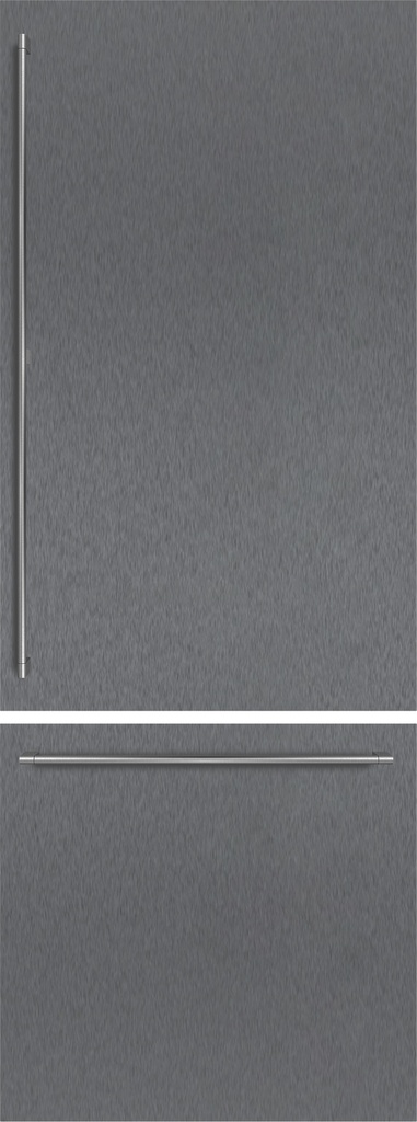 Panneau de porte Gaggenau RVA421720, inox brossé foncé, 19 mm, poignées inox