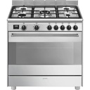 Piano de cuisson Smeg BG91X2, 5 brûleurs gaz, four électrique 115 L, programmateur, grill