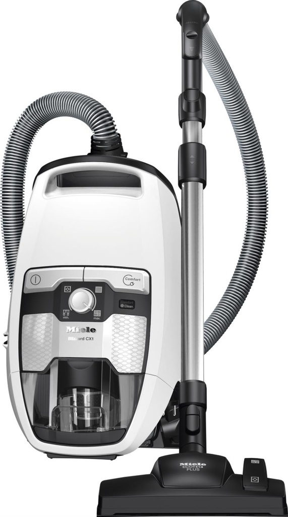 Aspirateur traîneau sans sac Miele BLIZCX1FLEXPOWERLINE, moteur PowerLine 890 W, 3 niveaux de filtration, Blanc Lotus