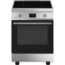 Cuisinière induction Smeg C6IMXT2, 4 zones, four 70 L, 6 fonctions, nettoyage vapeur, classe A