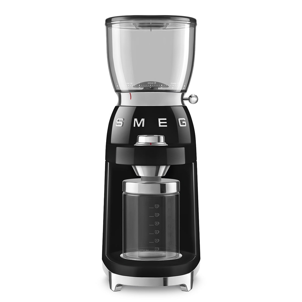 Moulin à café Smeg CGF11BLEU, meule conique en acier inoxydable, 30 réglages de mouture, réservoir de 350 g