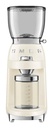 Moulin à café Smeg CGF11CREU, meule conique, 30 niveaux de mouture, réservoir 350 g, finition crème