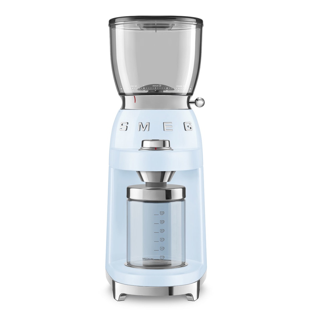 Moulin à café Smeg CGF11PBEU, meule conique, 30 réglages de mouture, réservoir 350 g, 150 W