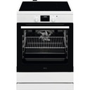 Cuisinière induction AEG CIB6642ABW blanche, four 73 L SteamBake, 4 zones, touches sensitives, minuteur LED