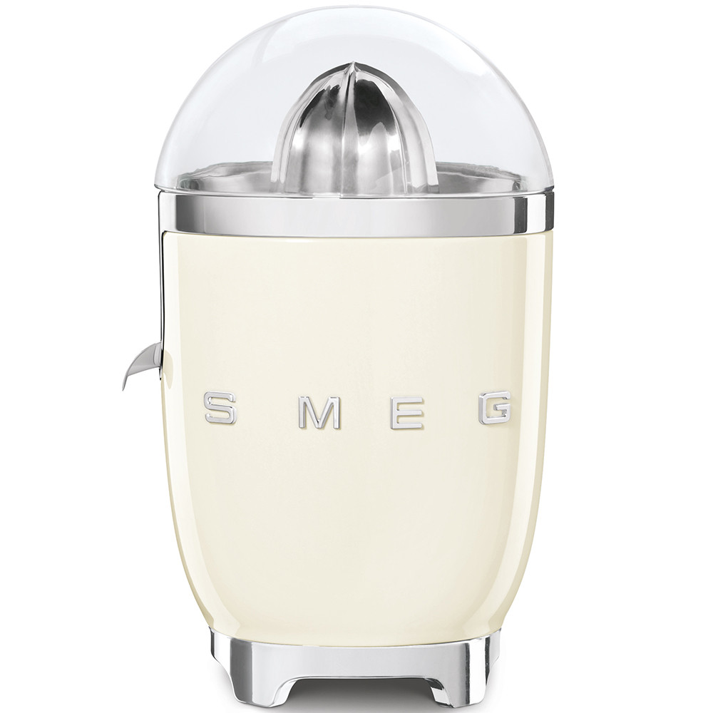 Presse-agrumes Smeg CJF11CREU, finition crème brillante, cône inox, système anti-goutte, base antidérapante