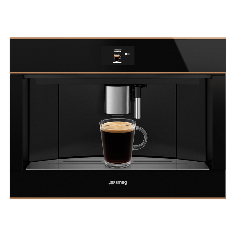 Machine à café Smeg CMS4604NR entièrement automatique, broyeur intégré, 15 bar, 13 boissons, écran TFT tactile