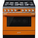 Piano de cuisson Smeg CPF9GPOR, four électrique pyrolyse 115 L, 6 brûleurs gaz, écran TFT, orange