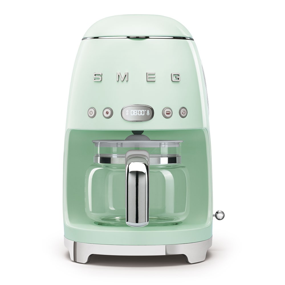 Machine à café filtre Smeg DCF02PGEU vert d'eau, 10 tasses, carafe en verre de 1,25 L, réservoir de 1,4 L