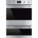 Four double Smeg DOSP6390X 105 L, pyrolyse, porte froide, chaleur tournante, classe énergétique A