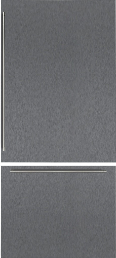 Panneau de porte Gaggenau RVA421920, inox brossé foncé, 19 mm, série Expressive, avec poignées