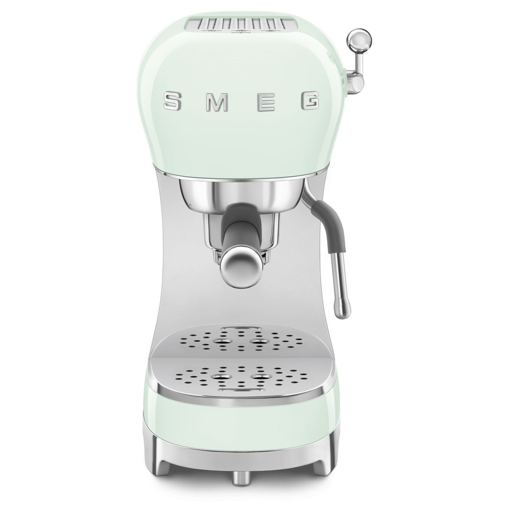 Machine à expresso Smeg ECF02PGEU, 15 bar, réservoir 1,1 L, café moulu, 2 becs, vert d'eau