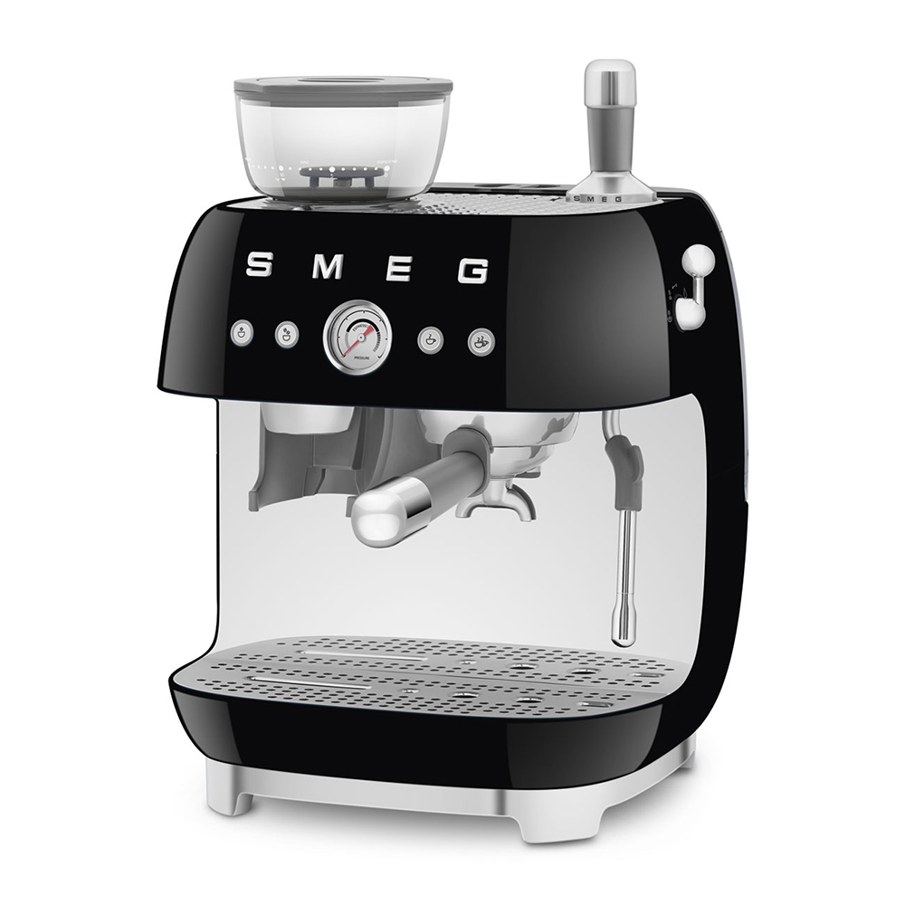Machine à expresso Smeg EGF03BLEU, broyeur intégré, pompe 15 bar, 2 tasses à la fois, réservoir d'eau 2,4 L