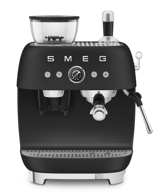 Machine à expresso Smeg EGF03BLMEU avec broyeur intégré, pression 15 bar, réservoir 2,4 L, écran intégré