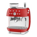 Machine à expresso Smeg EGF03RDEU, broyeur intégré, 15 bar, réservoir d'eau 2,4 L, rouge