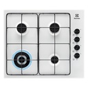 Plaque gaz Electrolux EGS6414W, 60 cm, 4 foyers, allumage électronique intégré aux manettes, sécurité thermocouple