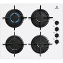 Plaque gaz Electrolux EGT6042NVW, 4 foyers gaz, 60 cm, encastrable, grilles en émail, sécurité thermocouple