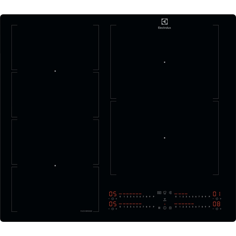 Table de cuisson induction Electrolux EIV66453I, 60 cm, 4 zones, FlexiBridge, PowerSlide, commande tactile