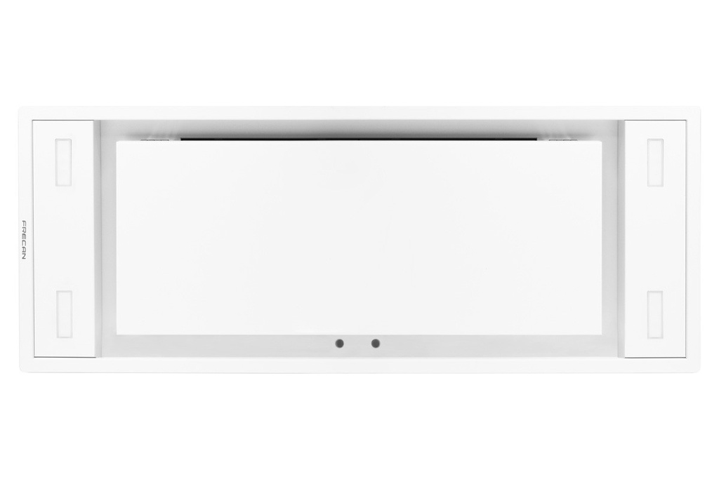 Hotte Plafonnière Aero 35 cm de profondeur dimensions réduites installation sur de faux plafonds de seulement 18 cm 27837 Aero 900 R800GP blanche RAL 9003 