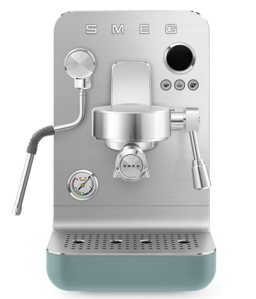 Machine à expresso Smeg EMC02EGMEU, manuelle, 15 bar, réservoir 1,7 L, écran intégré, verte