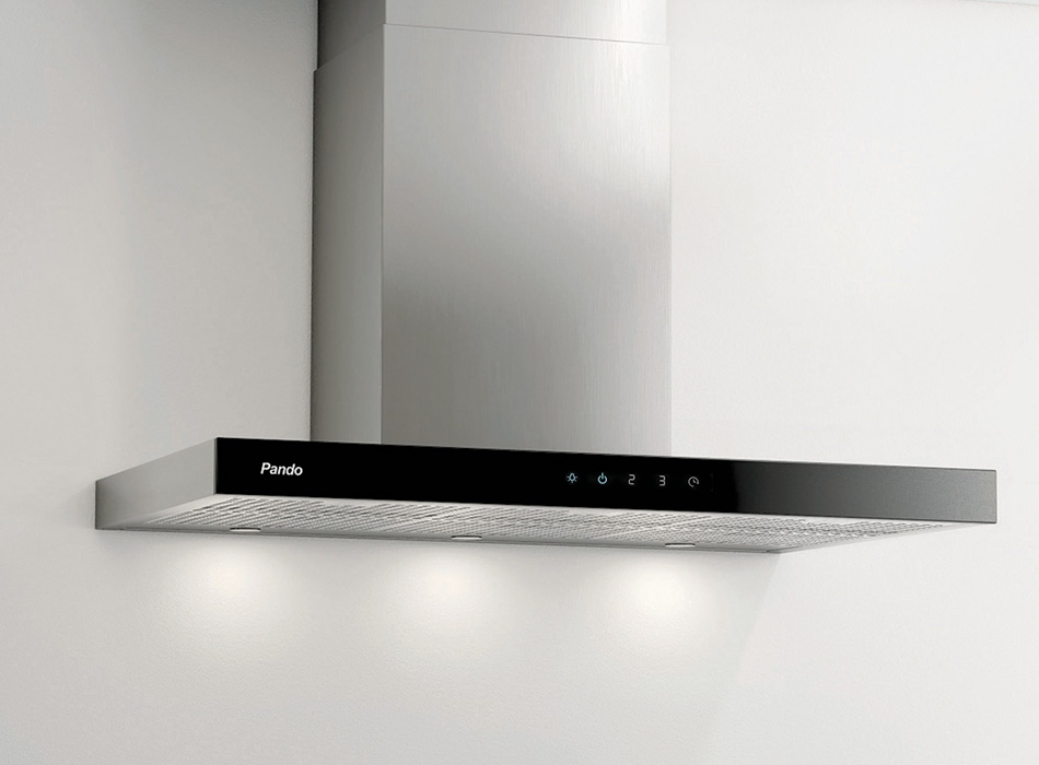 Hotte PANDO 008527, 90 cm, 680 m³/h, inox noir, classe A