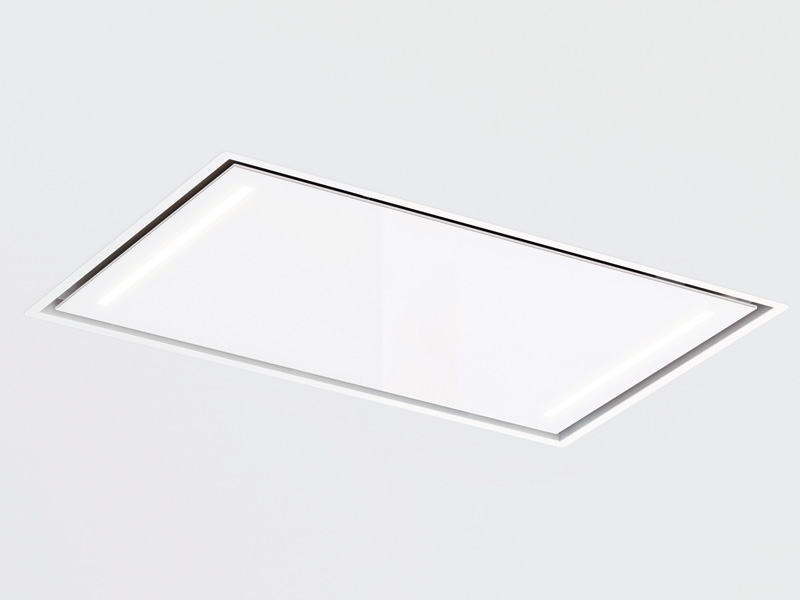 Hotte PANDO 009690, 110 cm, 1130 m³/h, classe A+, filtration ECO PLASMA, verre blanc
