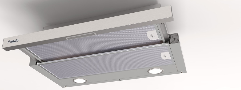 Hotte GR20/60 gris, façade inox ECS 700 m³/h - Hottes - PANDO