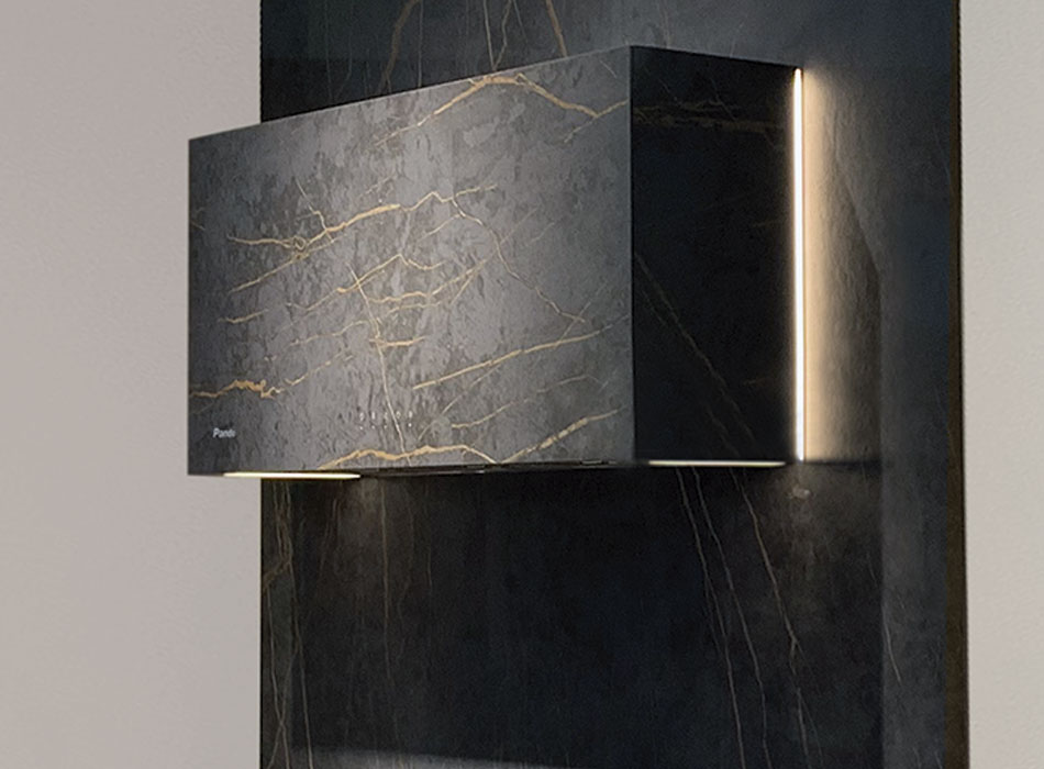 Hotte PANDO 010453 P-746/120 IX-DEKTON LAURENT, 90/120, 850 m³/h, inox, Ø150