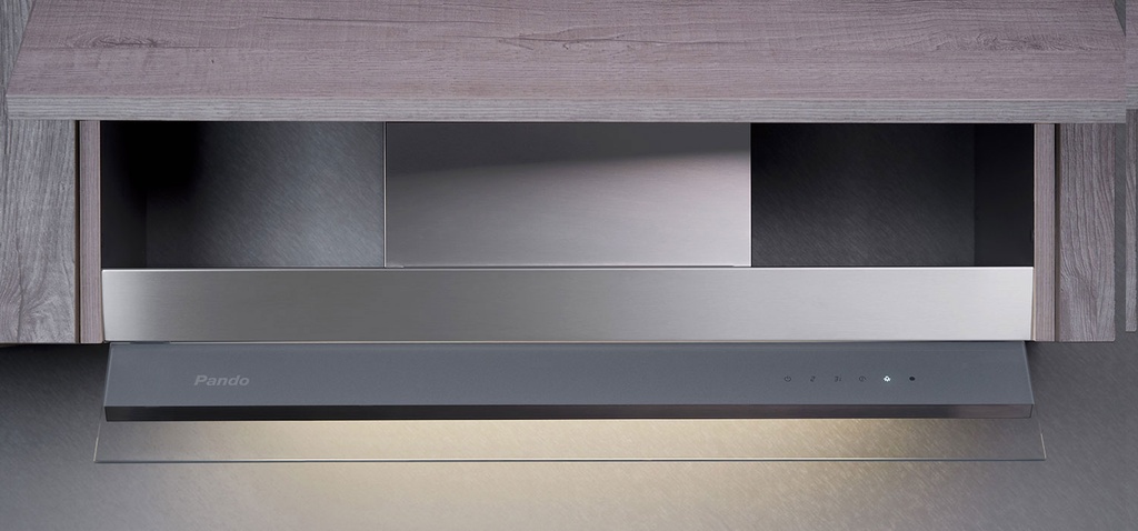 Hotte PANDO 010661, 70 cm, 830 m³/h, inox, ECO PLASMA, LED 3000K