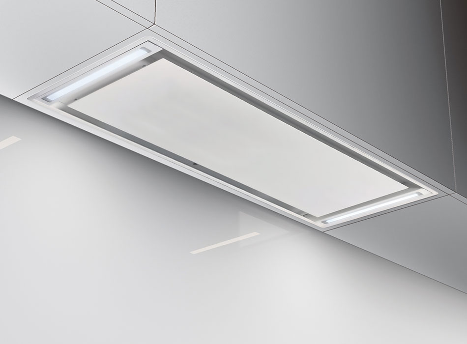 Hotte PANDO 010666, 56 cm, 850 m³/h, blanc, Ø150, filtration ECO PLASMA
