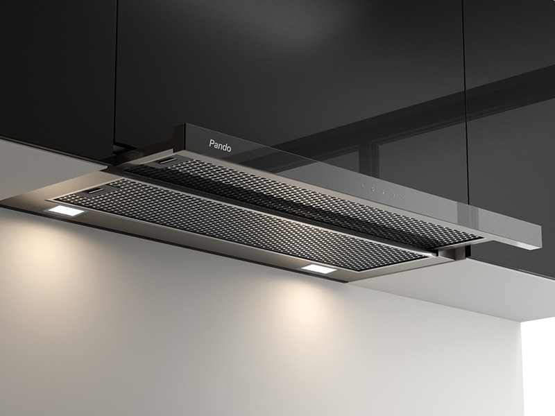 Hotte IES/60 inox/noir TOUCH SEC 830 m³/h Hottes 010698 PANDO