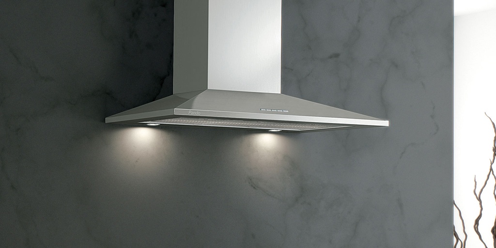Hotte PANDO 010704, 60 cm, 830 m³/h, inox, Ø150/120