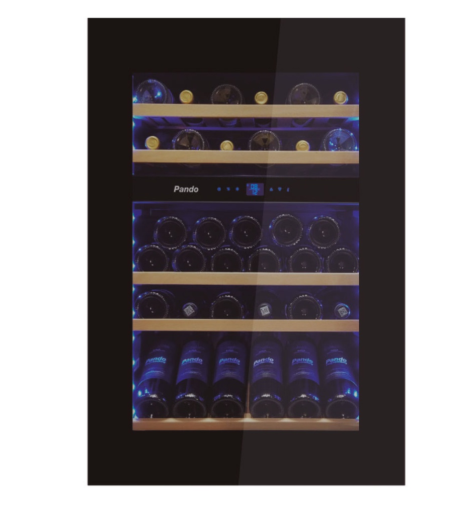 Cave à vin PANDO 010748, 45 bouteilles, 116 litres, éclairage multicolore, 88 cm