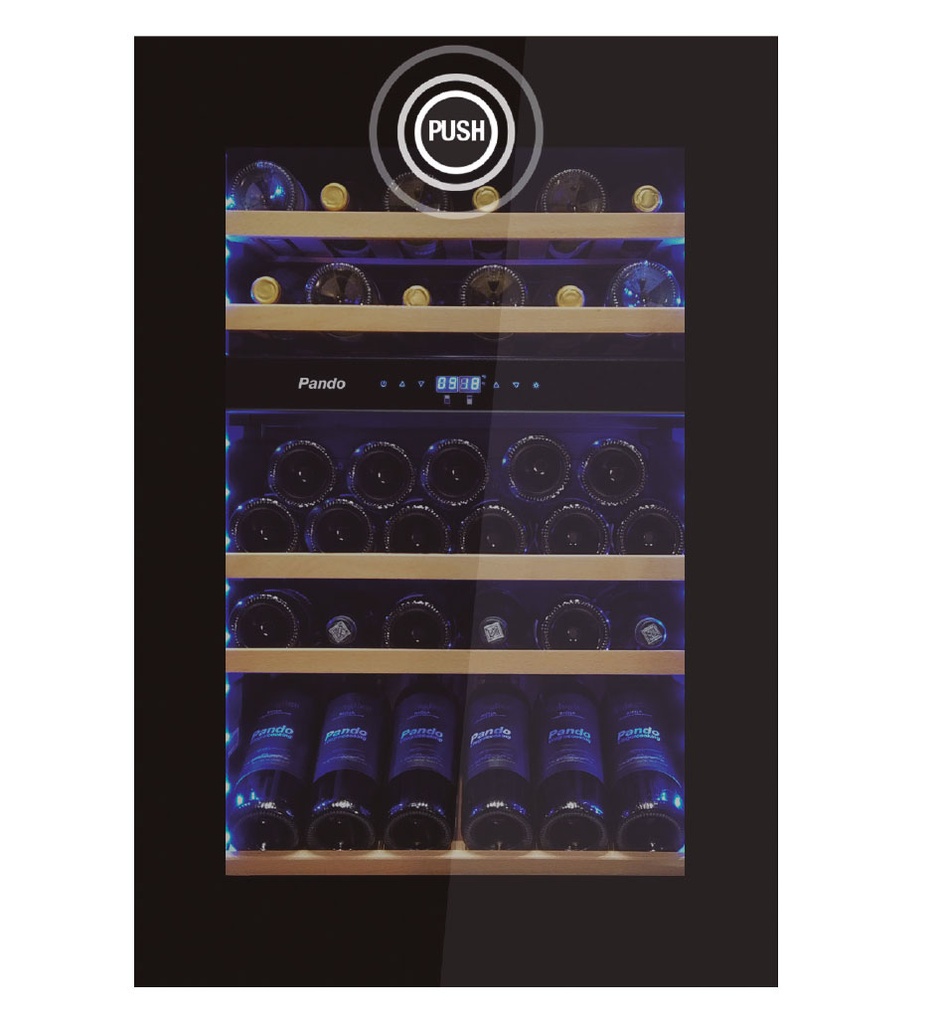 Cave à vin PANDO 010751, 45 bouteilles, 88 cm, éclairage multicolore, 99 kWh/an