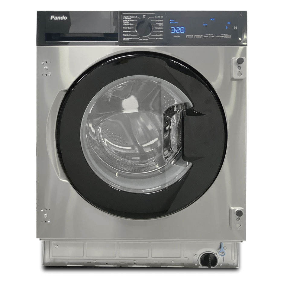 Lave-linge séchant PANDO 010868, 8 kg/5 kg, 1400 tr/min, classe D, inox