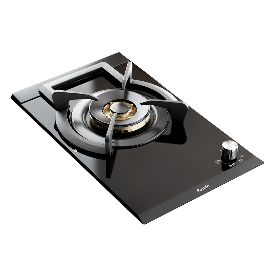 Plaque gaz PANDO PGA-4130, 31 cm, 1 wok 16 kW, verre-céramique, noir