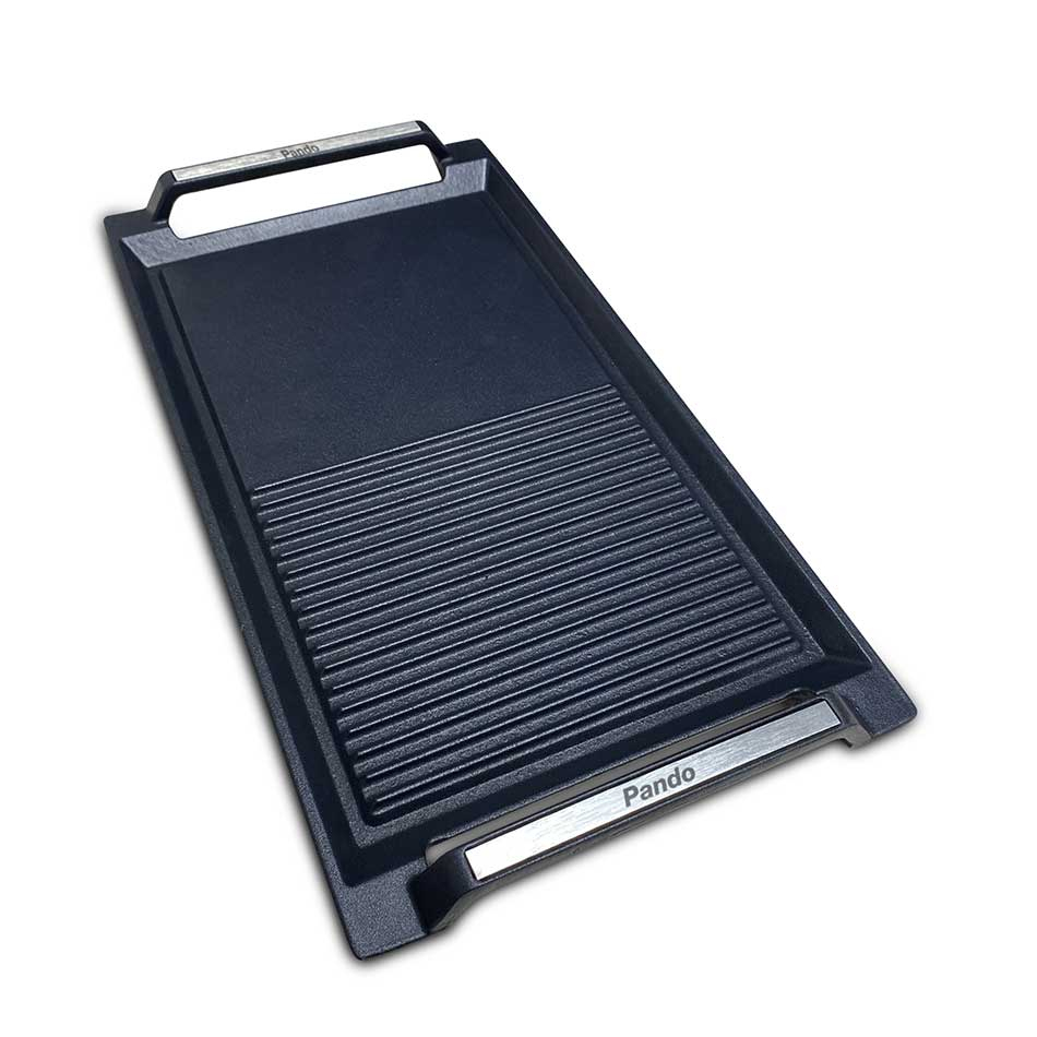Plancha PANDO PI-4-ACC, rectangulaire, induction, 230 x 430 mm, noir