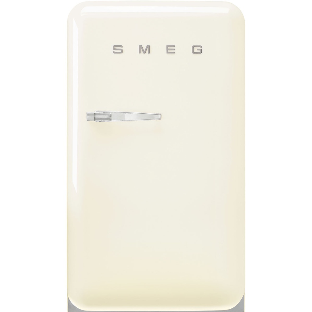 Frigo combiné Smeg FAB10RCR6 pose libre, 122 L, coloris crème, classe D, charnière à droite, 35 dB